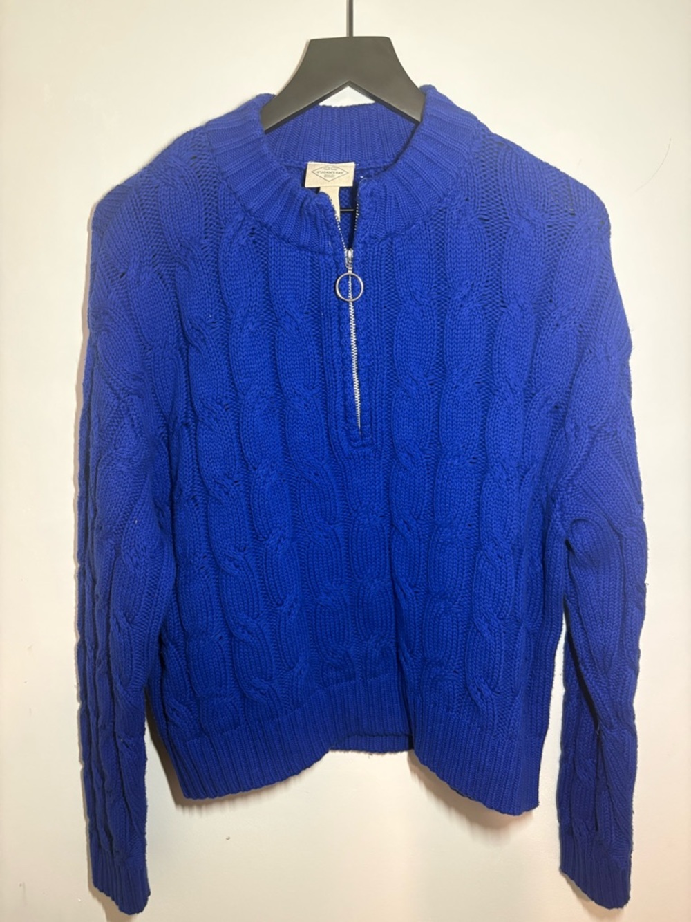 St. John's Bay Cable-Knit Half-Zip Sweater in Royal Blue